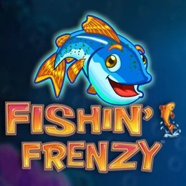 Fishin Frenzy slot logo by Blueprint Gaming at Rainbet Casino