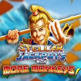Stellar Jackpots with More Monkeys slot logo by Lightning Box Game at Rainbet Casino